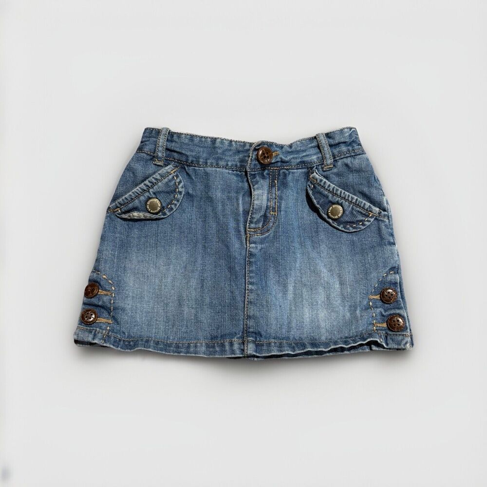 Vintage Osh kosh Girls 2T Denim Skirt Jean‎ Embroidered with kick pants